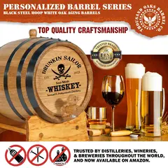 Top quality American white oak mini aging barrel with medium char interior trusted by distilleries, wineries and breweries worldwide.