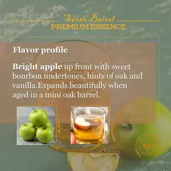 Apple Whiskey flavor profile showing bright apple notes with bourbon undertones, oak and vanilla hints.