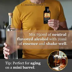 Mixing 20ml Apple Whiskey Essence with 750ml vodka to create homemade apple flavored whiskey.