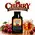 Cherry Bourbon Whiskey Essence pouch by Swish Barrel with fresh red cherries and a crystal glass of amber bourbon whiskey over ice on a clean white background.