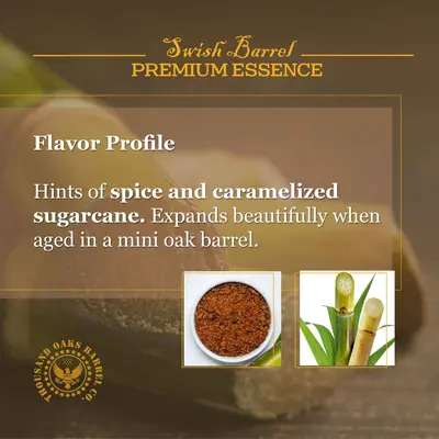 Amber Caribbean Rum flavor profile showing hints of spice and caramelized sugarcane ideal for mini oak barrel aging.