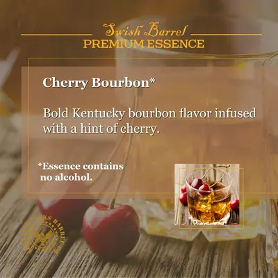 Cherry Bourbon Essence alcohol-free concentrate inspired by Kentucky bourbon infused with natural cherry flavor.