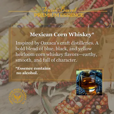 Alcohol-free Mexican Corn Whiskey Essence inspired by traditional Mexican heirloom corn spirits.