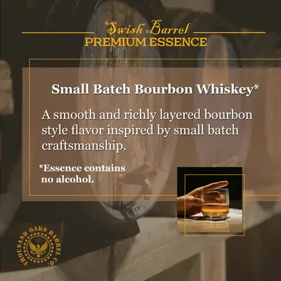 Alcohol-free Small Batch Bourbon Essence inspired by traditional small batch American straight bourbon craftsmanship.