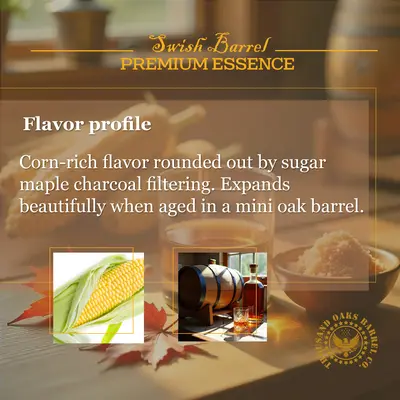 Tennessee whiskey flavor profile showing corn-rich taste mellowed through sugar maple charcoal filtering.